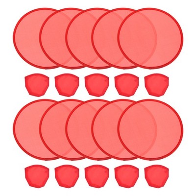 10Pcs 10" Foldable Flying Disc Colorful Pocket Disc Red