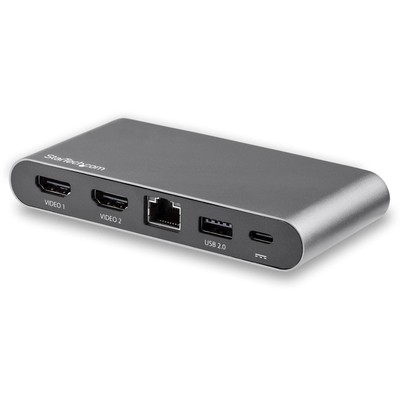 StarTech.com USB C Dock - 4K Dual Monitor HDMI Display - Mini Laptop Docking Sta