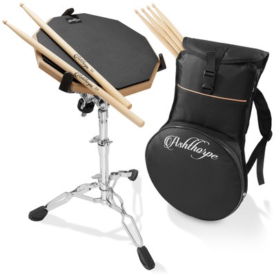 12" Practice Pad Drum Set with Snare Stand, Carrying Bag, Drumsticks