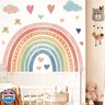 Large Rainbow Wall Stickers Kids Inspirational Wall Decal Peel and Stick Watercolor Rainbow Wall Decals for Baby Girls Bedroom Pastel I Am Decor Motivational Wall Stickers for Nursery Playroom Decor