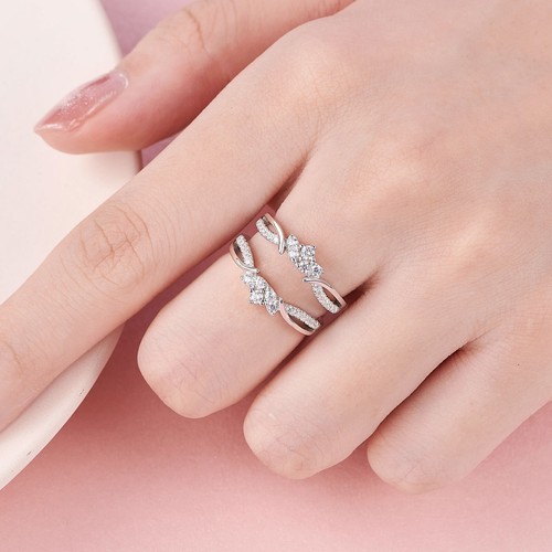 Infinity Women Wedding Ring Guard Enhancers Adjustable Wedding Band for Her