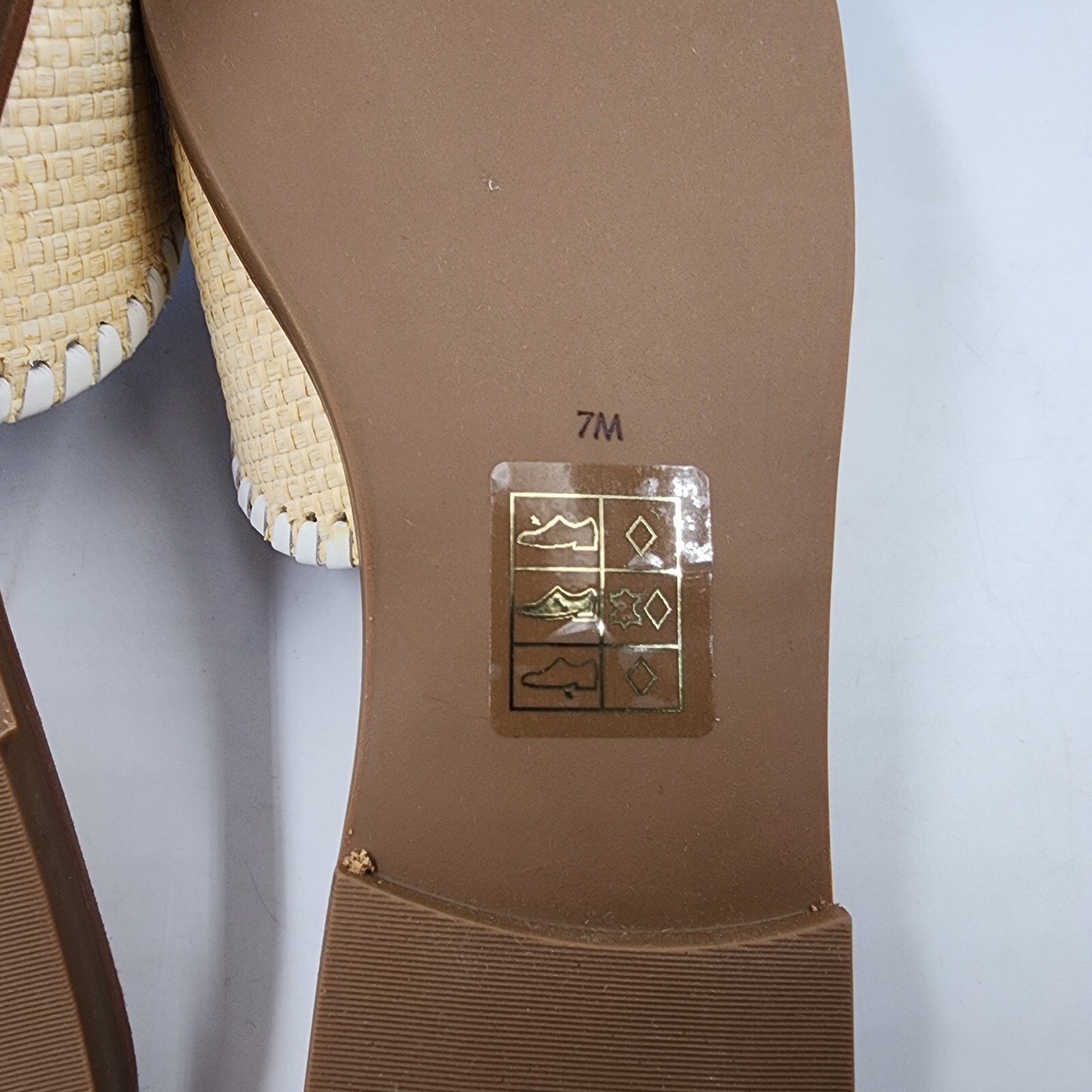 Jack Rogers Scarlett Rattan Slide Sandals Women's 7M Natural/White Slip On - Picture 15 of 18