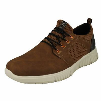 MENS SNEAKER BY RIEKER BROWN SLIP ON CASUAL SHOES B7588 SIZE TRAINERS