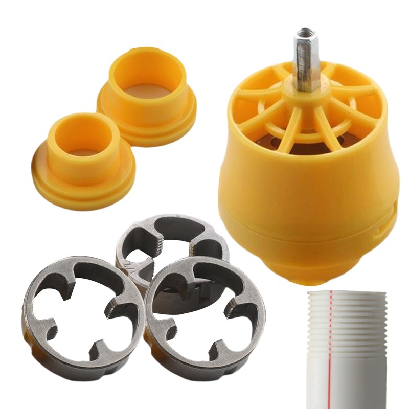 PVC Pipe Threader Set NPT Round Die Manual Plumbing Hand