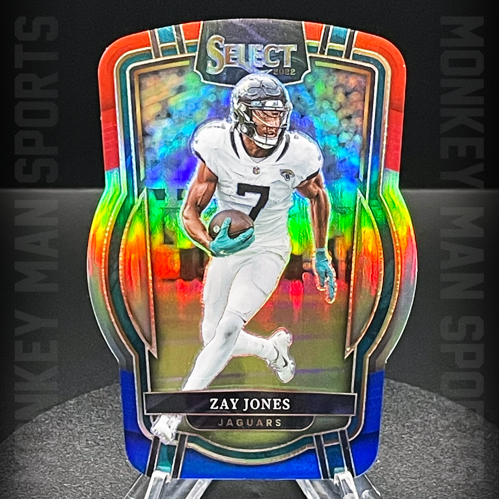 2022 Select Football - Zay Jones - #256 RED / BLUE PRIZM SILVER MINT