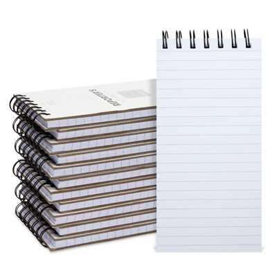 12 Pack Reporters Notebook, Spiral Note Pad for Journalist, 70 Sheets, 4x8 In