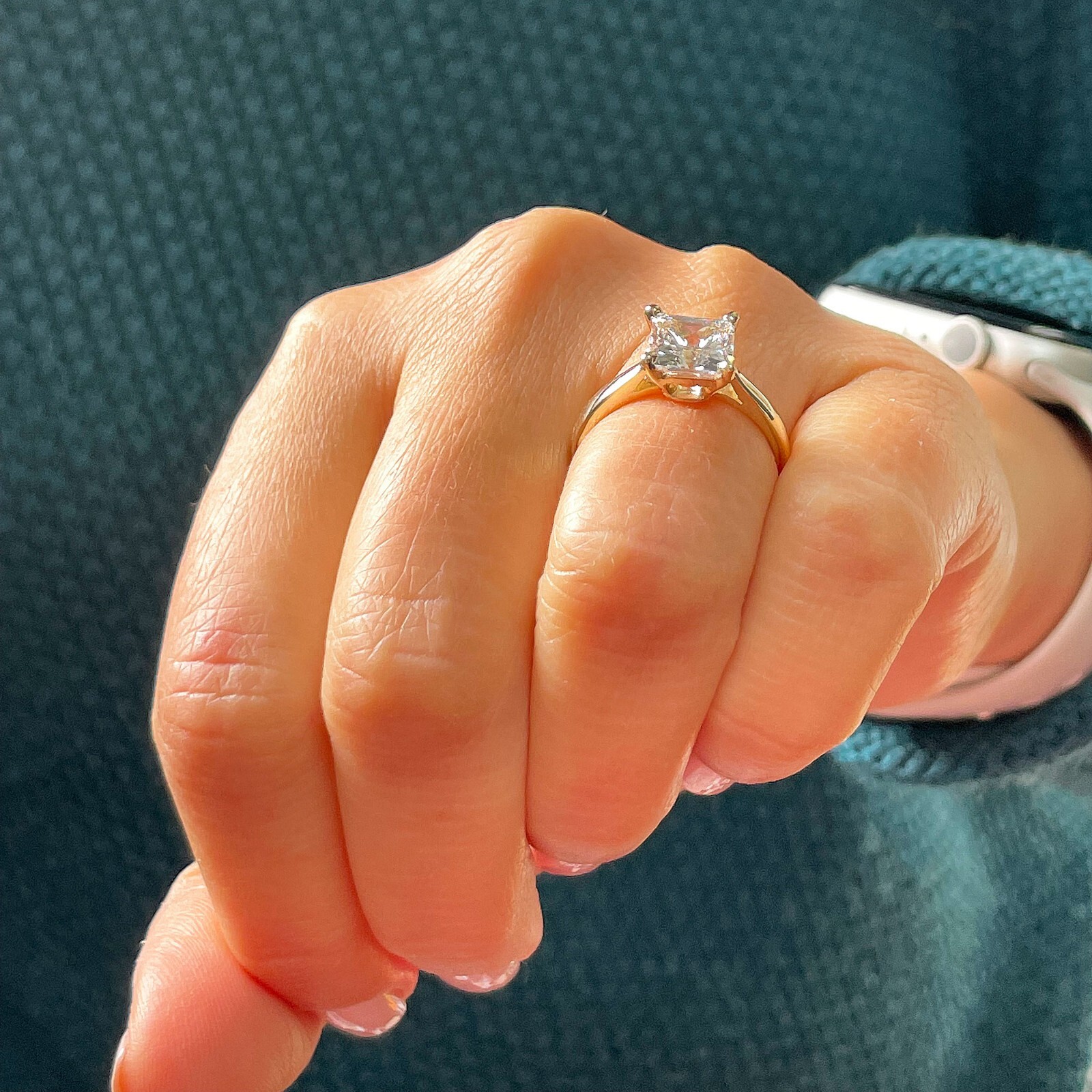 Pre-owned Knr Gia Certified 14k Solid Yellow Gold Princess Cut Diamond Engagement Ring 2.00ctw In White
