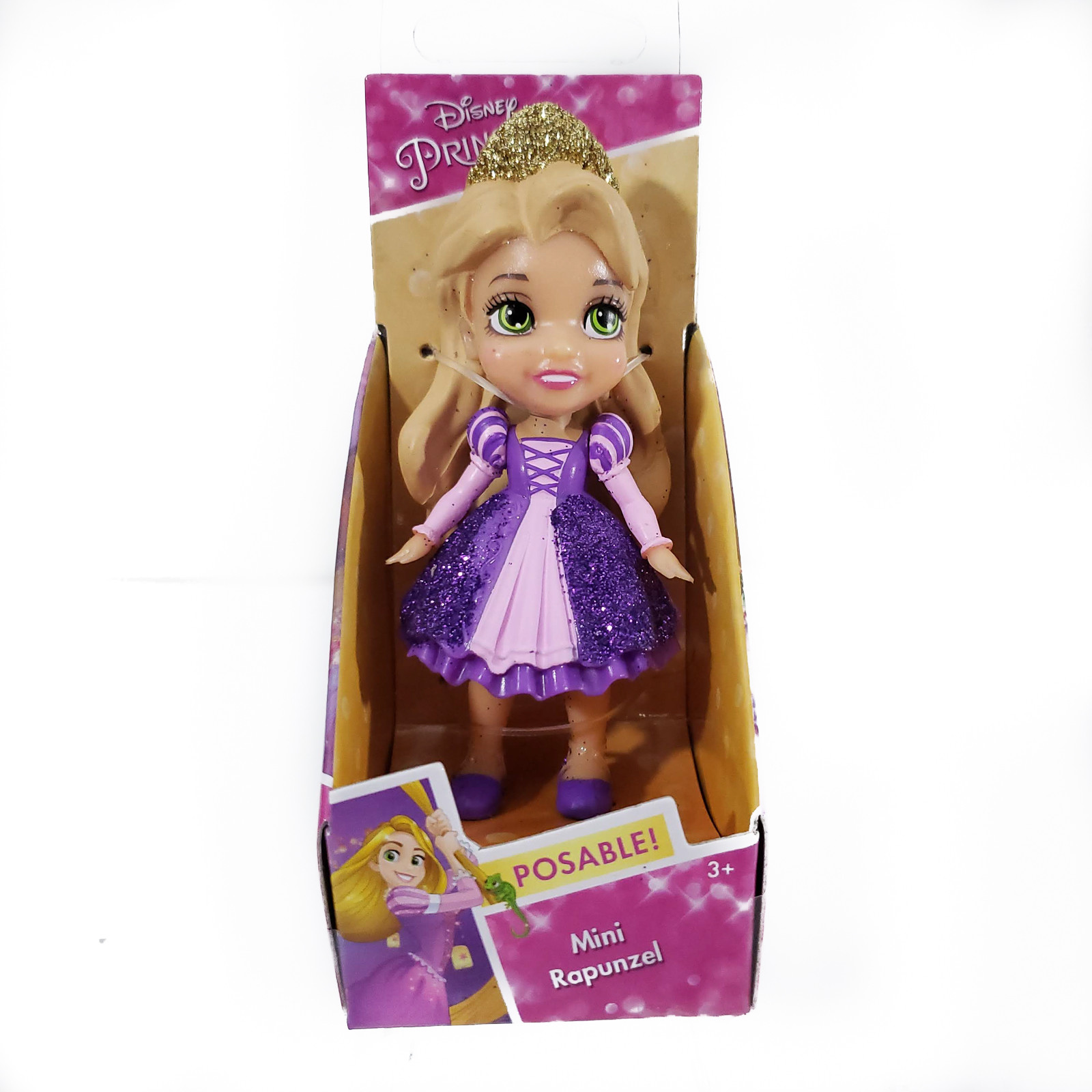 DISNEY 4 Posable Mini Princesses Glitter Sparkles | Cake Toppers | Jasmine Ariel