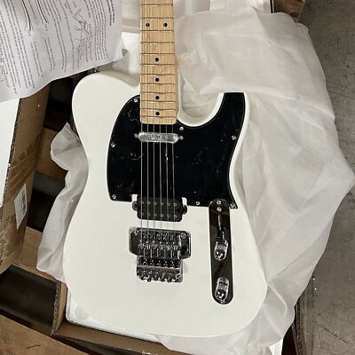 White TL 6 Strings Electric Guitar Basswood Body SH Pickups Floyd Rose Bridge