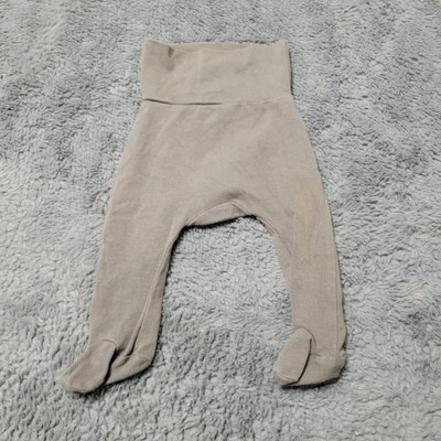 August River Baby Boys Pants Pull On Waist 0-3 Months Organic Cotton Grey Footed