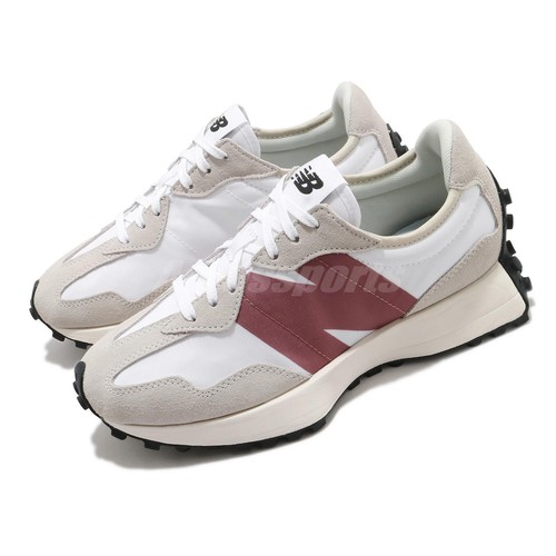 

New Balance 327 NB светло-серая розовая белая женская повседневная обувь для образа жизни WS327CD-B, Белый, 327