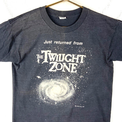 Vintage The Twilight Zone T-Shirt Medium Black Tv Show 1983 Made In Usa 80s