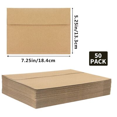 50 Pack Brown Envelopes 5 X 7 InchBrown A7Card Invitation Postcard Envelopes