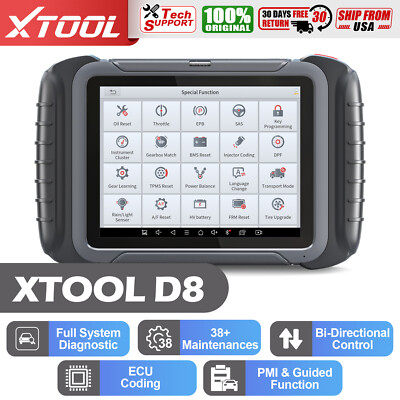 XTOOL D8 OBD2 Scanner Bidirectional All System Diagnostic E/CU Coding Tool