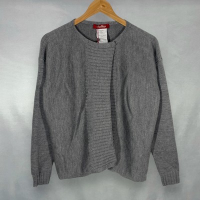 Max Mara Studio Estremo Virgin Wool Boxy Cardigan Womens M