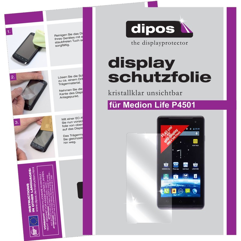 Protection Pour Medion Life P4501 Film De D'Ã©Cran Protecteur Cristal Clair