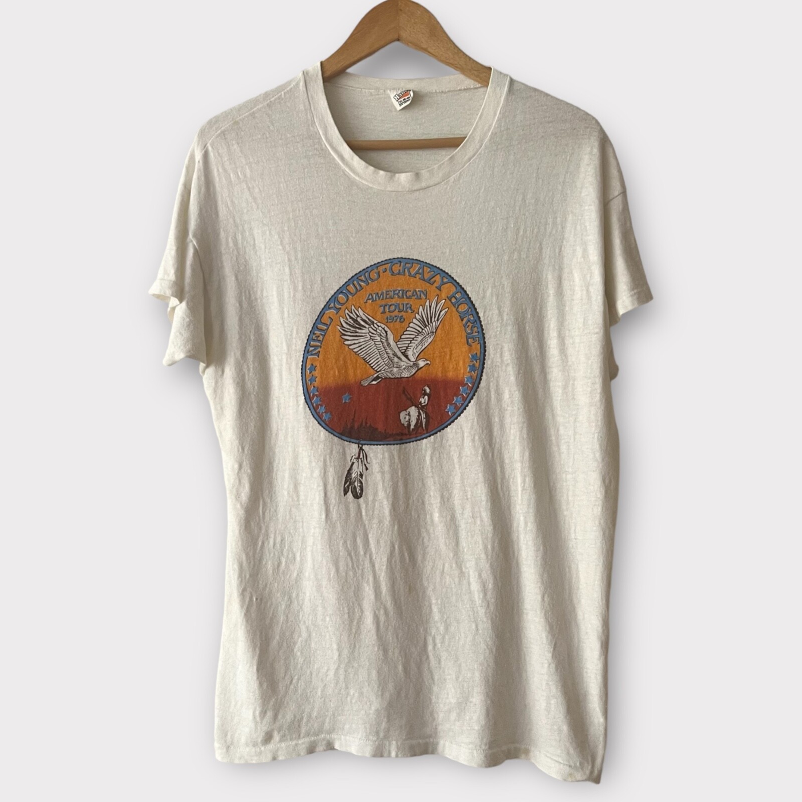 NEIL YOUNG CRAZY HORSE ツアーTシャツ Lサイズ Neil Young Crazy Horse Tour T Shirt - Rare Rock N Roll Tour