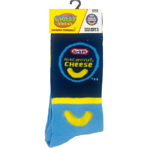 Men's/ Unisex Size 6-12 Kraft & Cheese Print Novelty Crew Socks Nwt