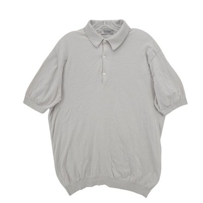 JOHN SMEDLEY Sea Island Cotton Polo Shirt Light Gray Men's XL
