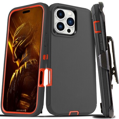 Shockproof Case For iPhone 16 15 14 Plus 13 12 Pro Max Rugged Case + Belt Clip