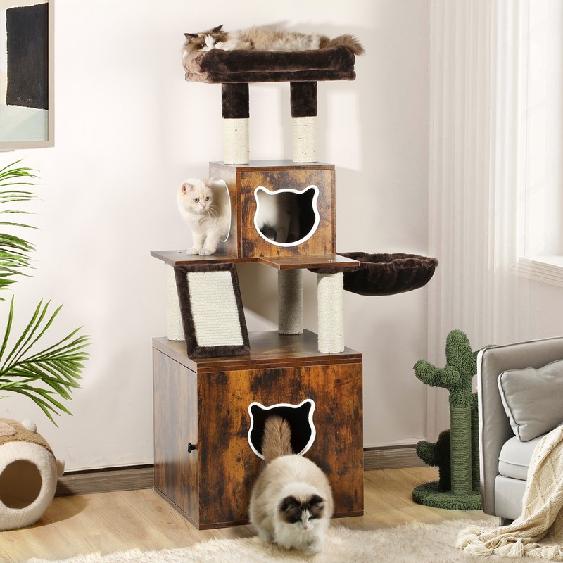 Enclosure Cabinet Cat Tree Tower Pet House Furniture