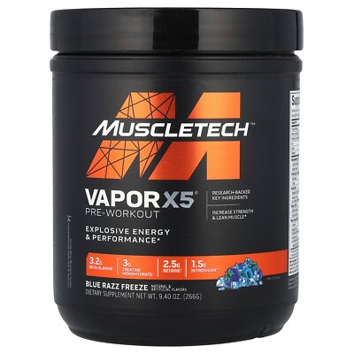 Muscletech VaporX5, Next Gen Pre-Workout Sport Nutrition Supplement, Powder