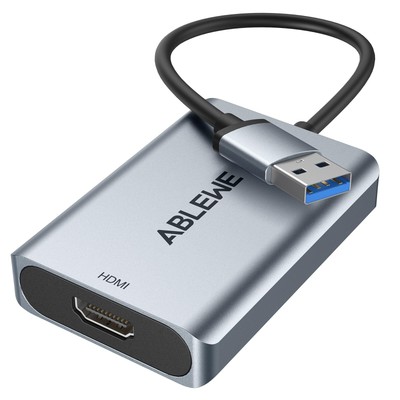 ABLEWE USB to HDMI Adapter Upgraded Aluminum USB HDMI 3.0 & 2.0 Audio Video G...