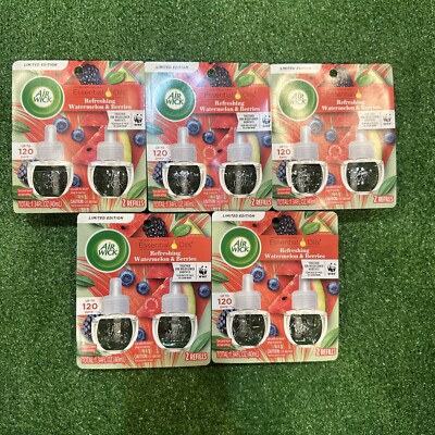  Air Wick Plug-In Essential Oil Refill Watermelon & Berries 5 Packs of 2 (10ct)