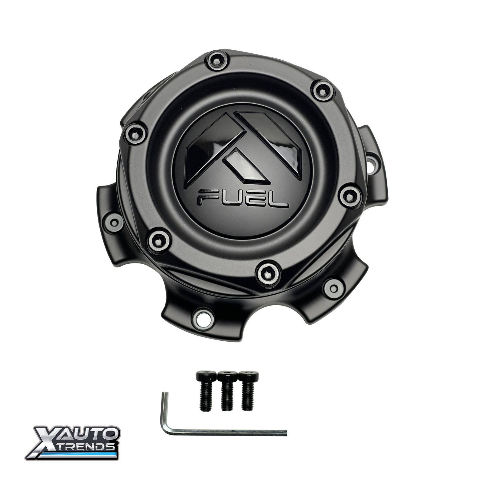 Fuel Off-Road Matte Black Wheel Center Cap w/ Black Rivets