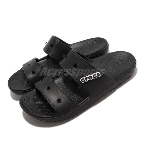 

Crocs Classic Sandal Black White Мужские летние тапочки унисекс Slip On 206761-001, Черный, Classic Sandal