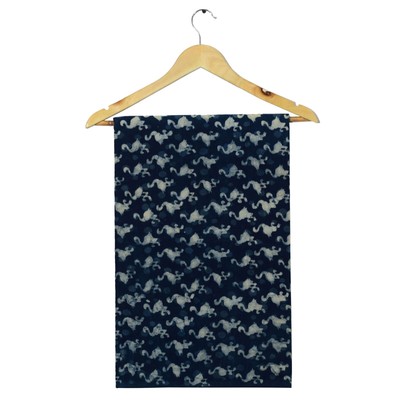 Natural Hand Dyed Indigo Blue Cotton Fabric DIY Sewing Craft Material By Yard
