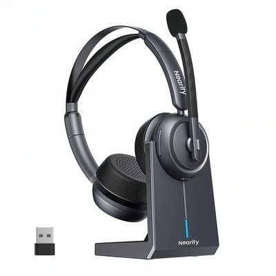 NEARITY EP320 Wireless Headset with Mic Bluetooth Noise Cancelling USB Dongle PC