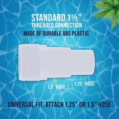 3 Universal Combo Hose Adapters, 1-1/4" or 1-1/2", Fits Above-Ground Pool Pump