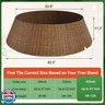 ELYKEN 42 Inch Wicker Christmas Tree Collar, Large Xmas Woven Tree Skirt for 9-12 ft Trees, Stylish Plastics Rustic Farmhouse Basket for Tree Base Cover with Cord Cut-Out for Pencil Tree, Brown