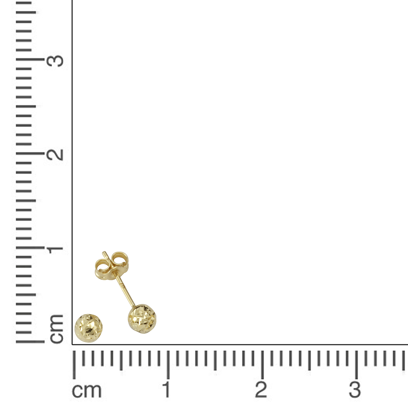 FGold 375 mit diamantierter Oberfläche 4mm Durchmesser