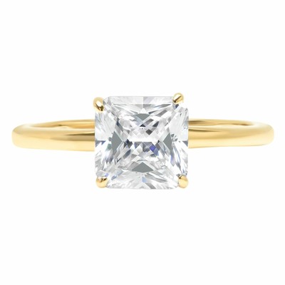 Pre-owned Pucci 1ct Asscher Cut Solitaire Promise Engagement Wedding Ring Solid 14k Yellow Gold In White/colorless