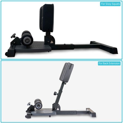 leikefitness Deluxe Multi-Function Deep Sissy Squat Bench Home Gym Workout St...