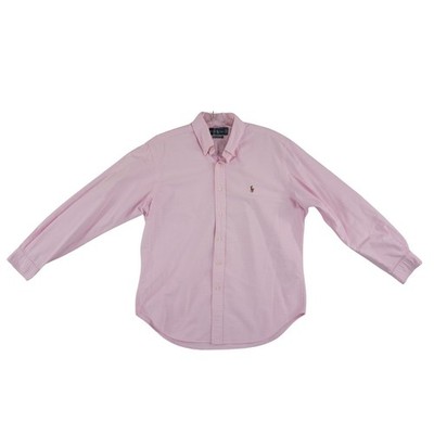 Polo Ralph Lauren Button Down Shirt Men Size 16.5 34/35 Pink Gingham Classic Fit