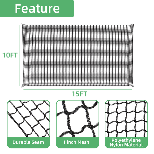 Golf Practice Barrier Net Ball Sports High Impact Hitting Netting 10x10/15/20ft