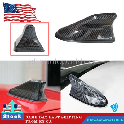 Carbon Fiber Shark Fin Roof Antenna Car Aerial FM/AM Radio Signal NEW Universal