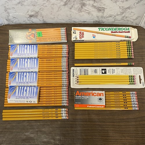 74 VTG Made In USA No 2 Pencils FaberCastell Dixon Berol Empire Unused Old Stock