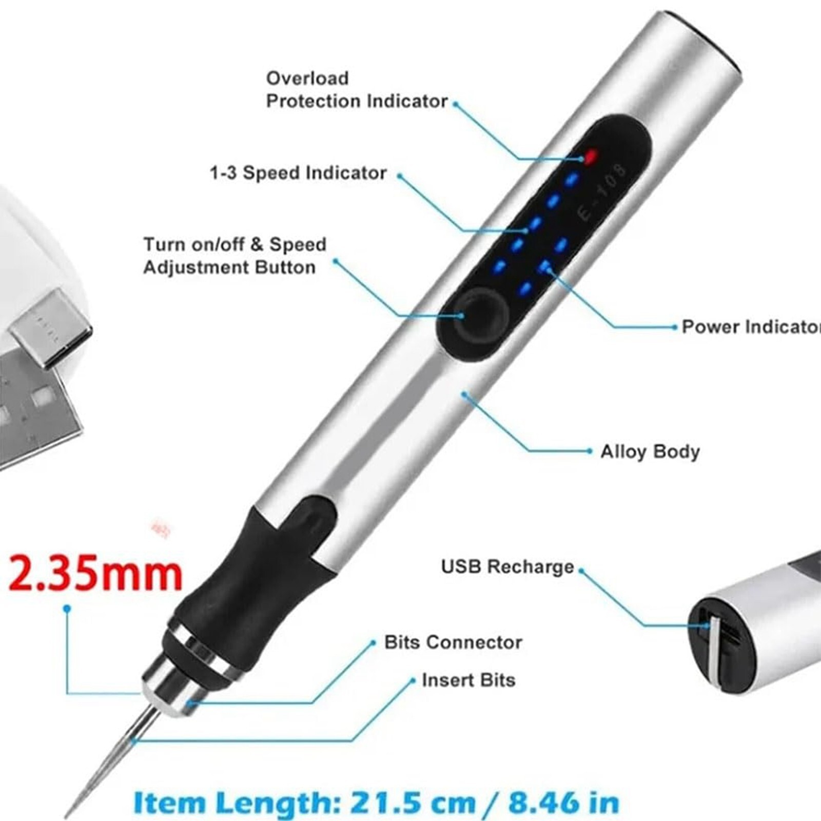 Customizer Engraving Pen by Resparked Ultimate Cordless Portable Tool Pen Kit US