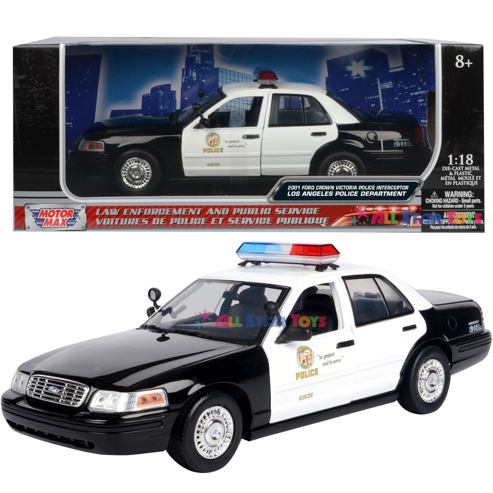 オートアート 1/18 72701 フォード クラウンビクトリア LAPD 箱付 1/18 Autoart, Ford Crown Victoria 72701 (FORD POLICE