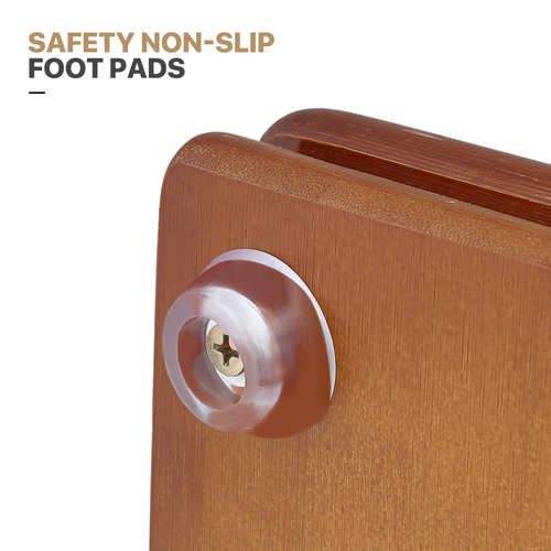 5 Tiers Brown Bamboo Rotating Bookshelf Open Shelving Storage Rack Freestanding