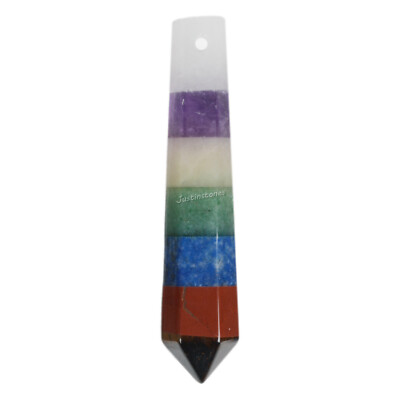 50mm Gemstone Rock Crystal healing hexagonal point chakra Reiki pendant bead