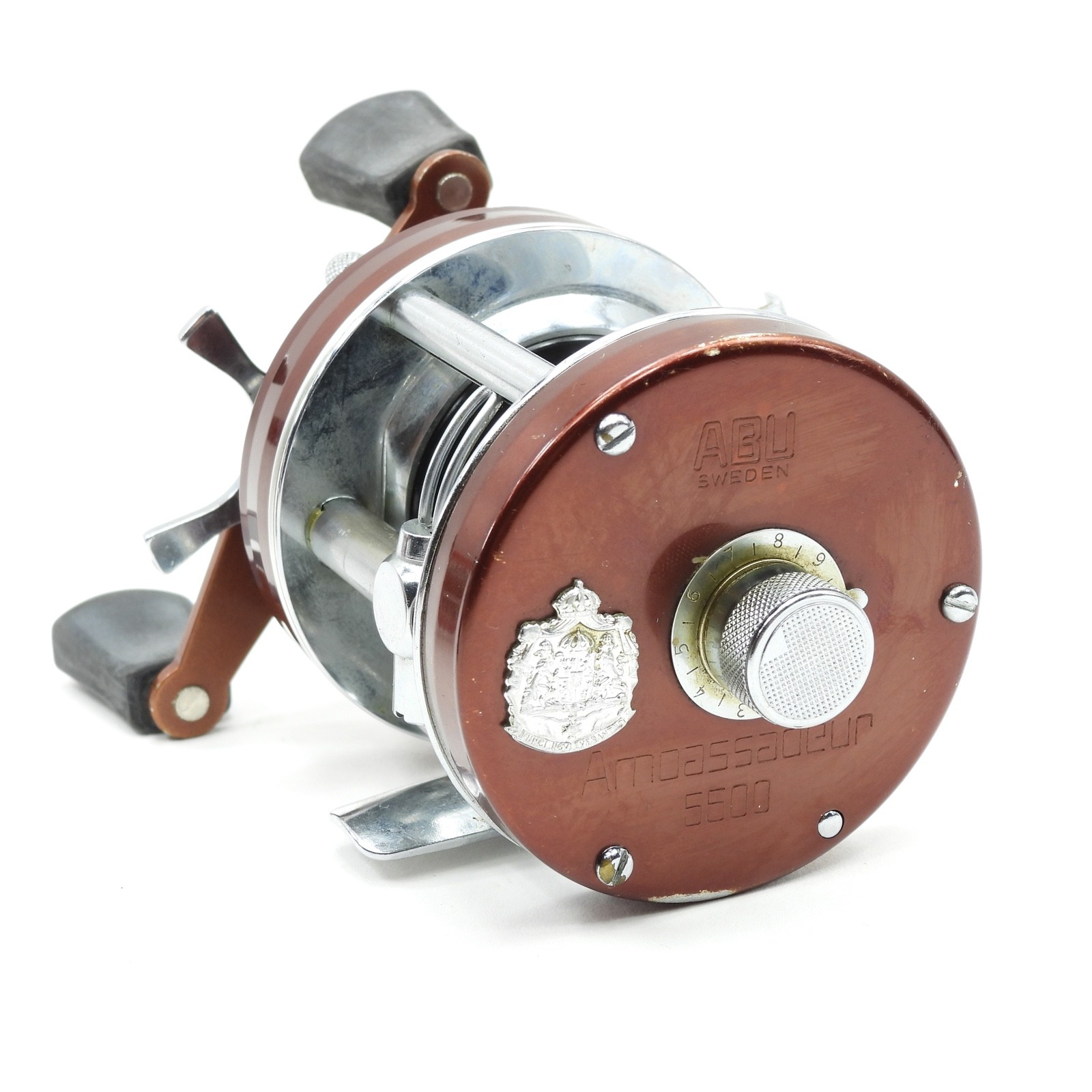 Abu Garcia Ambassadeur 5500 Fishing Reel. Brown. Made in