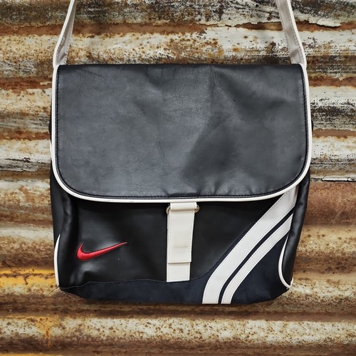 Nike Tote Messenger Bag Satchel Crossbody Shoulder Carry Red Swoosh Black  White