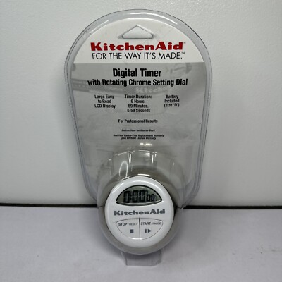 KitchenAid Digital Timer Cooks Series Kitchen KAT150WH White With Chrome NEW