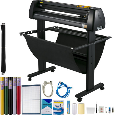 VEVOR Vinyl Cutter Machine 34in Plotter Sign Cutting Software 3 Blades LCD Scree