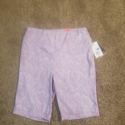 NWT ZELOS High Impact High Waist Bike Gym Short SZ L Large-Purple snake